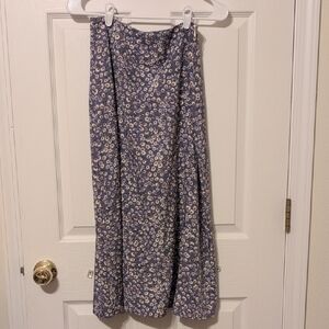Purple Floral A Line Maxi Skirt